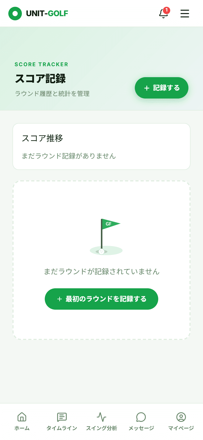 スコア記録一覧・グラフ画面